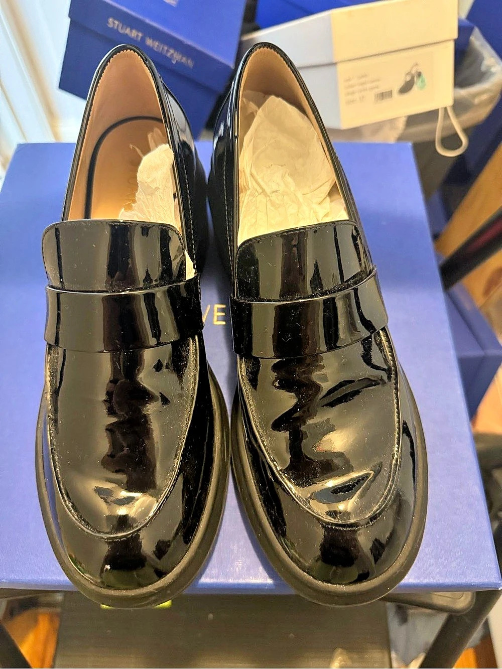 Stuart Weitzman Soho Loafer Black Patent Loafers Like New